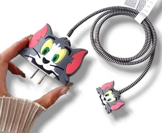 YSTIFYRA Samsung Adapter 25W USB-C Charger Cover 3D Cute TOM With Cable Protector-picture-11