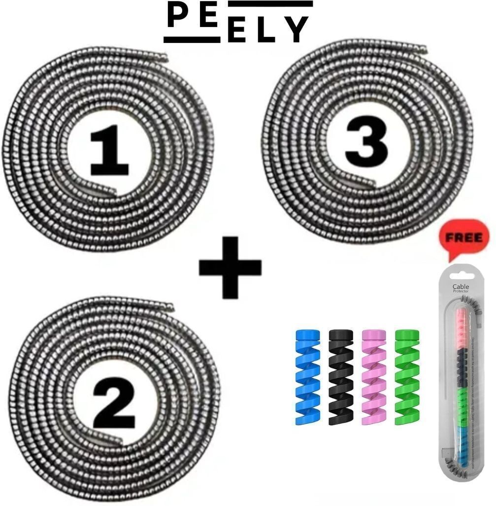 Hanumano 1.5 Meter 3pcs Charging Cable Winder / Spiral Charger Cable Protector (4 Pieces) Cable Protector-picture-19