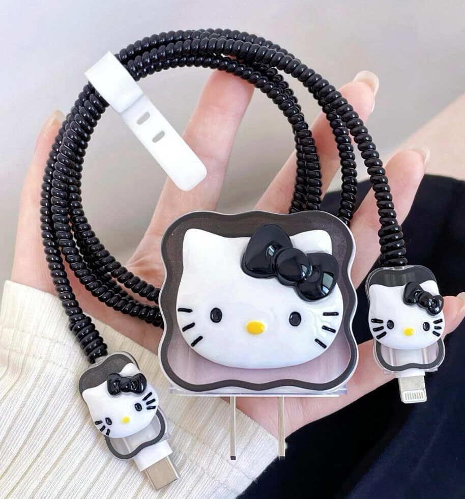 ZimniasO 3D CAT IPhone Charger Case 18w-20w Design Cable Protector-image-15