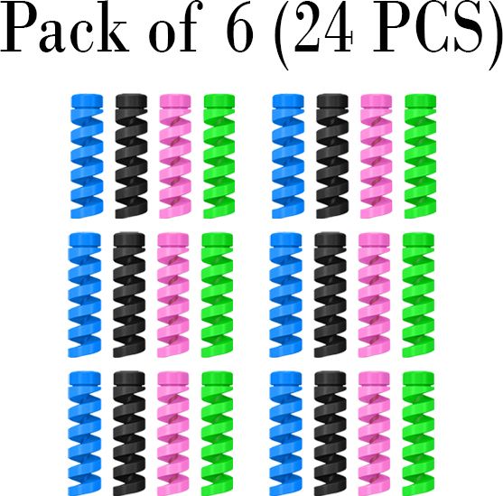 ZRN 24-Pcs Silicone Cable Protectors, Charger & Wire Protector (Colorful) Cable Protector-image-39