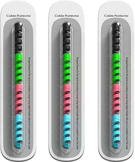 Octrix 12 pcs Spiral Charger Spring Cable Protector Data Cable Saver Cable Protector-image-49