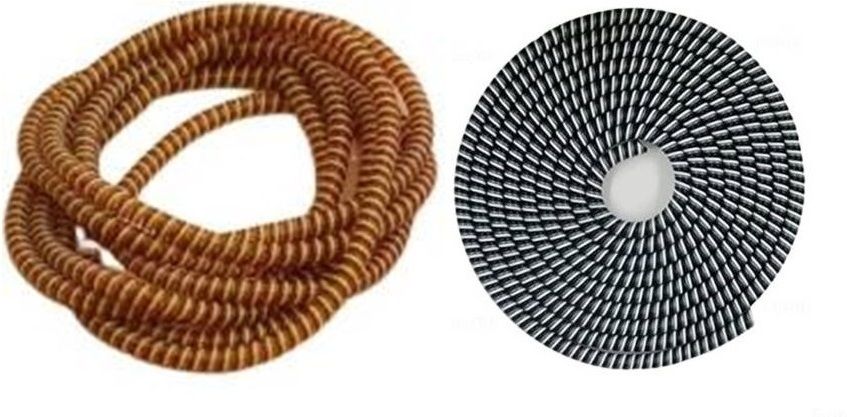KAELAN 2 Pcs 1.4 Meters Each-Full Size Charger Spiral Cable Protector(BlackWhite,Brown) Cable Protector-picture-16