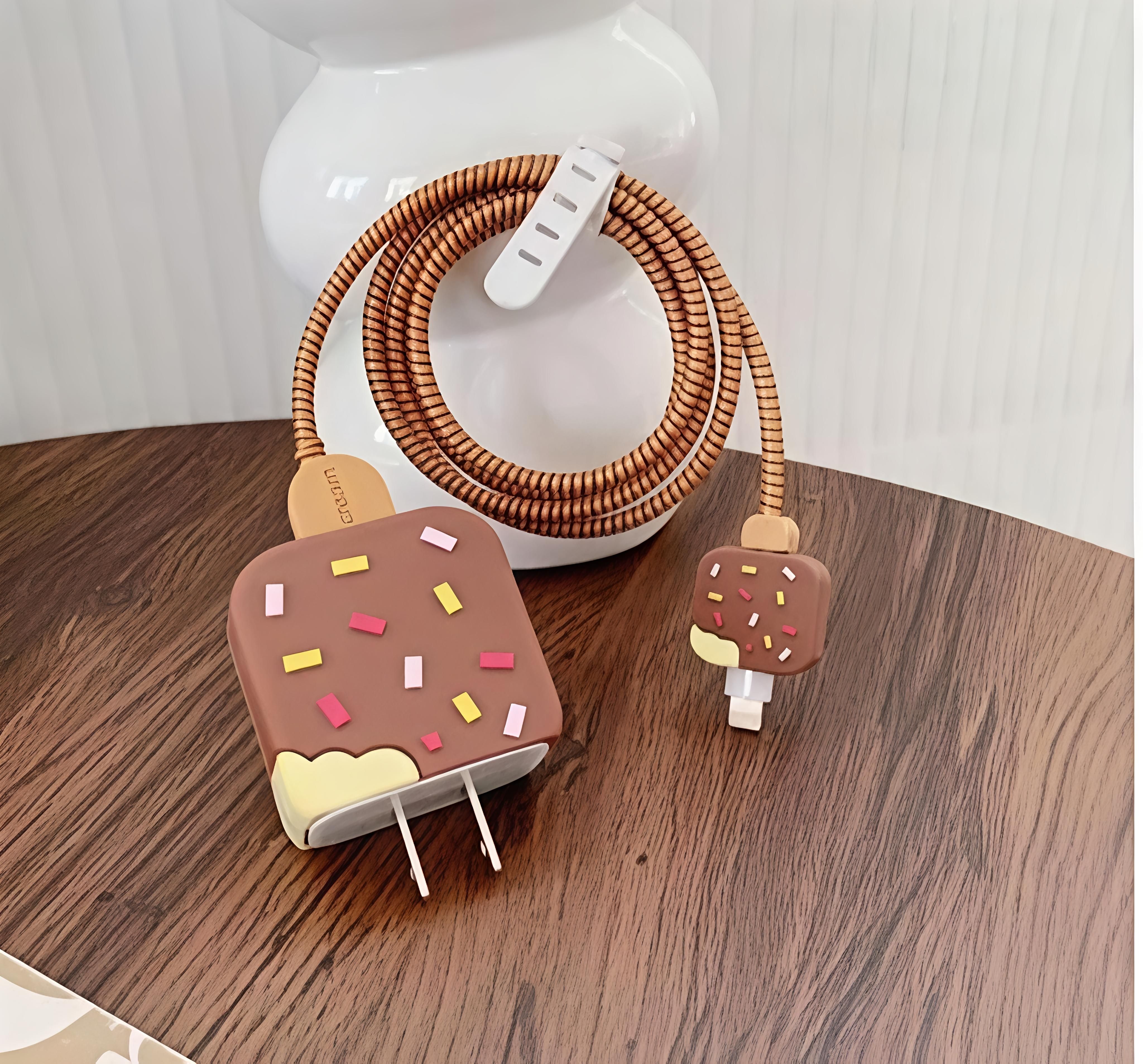 RK WORLD Apple iPhone Charger 20W/18W Type C, 3D Cute Cartoon Case Adaptor Cover Cable Protector-image-27