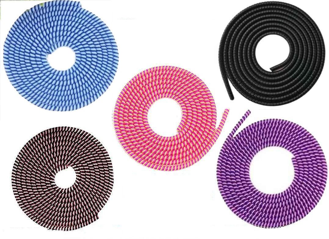 Monero 5pc Spiral 1.5 Mtr Full Size Cable Cord Protectors Winders for Charging Cable Protector