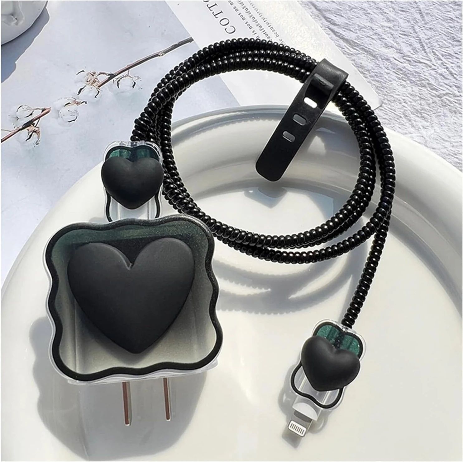 ShreeHariSarva 3D Heart Charger Cover for Samsung 25W Adapter Only with Cable Protector Cable Protector-image-18