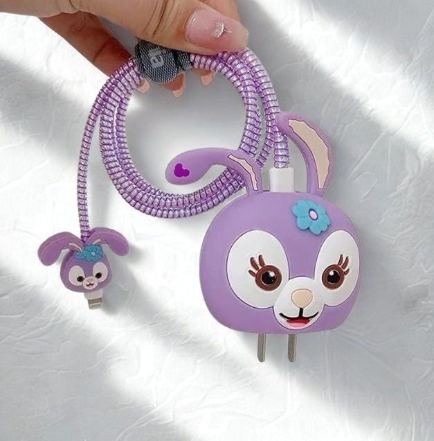 AKASHIFY Cute Bunny Charger Cover for i-Phone 18W/20W Adapter Cable Protector-picture-29