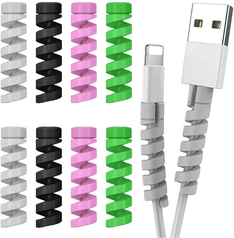 Mobinix Twist Cable Protector for USB Charging Cable | Flexible Cable Protector Cable Protector-image-2