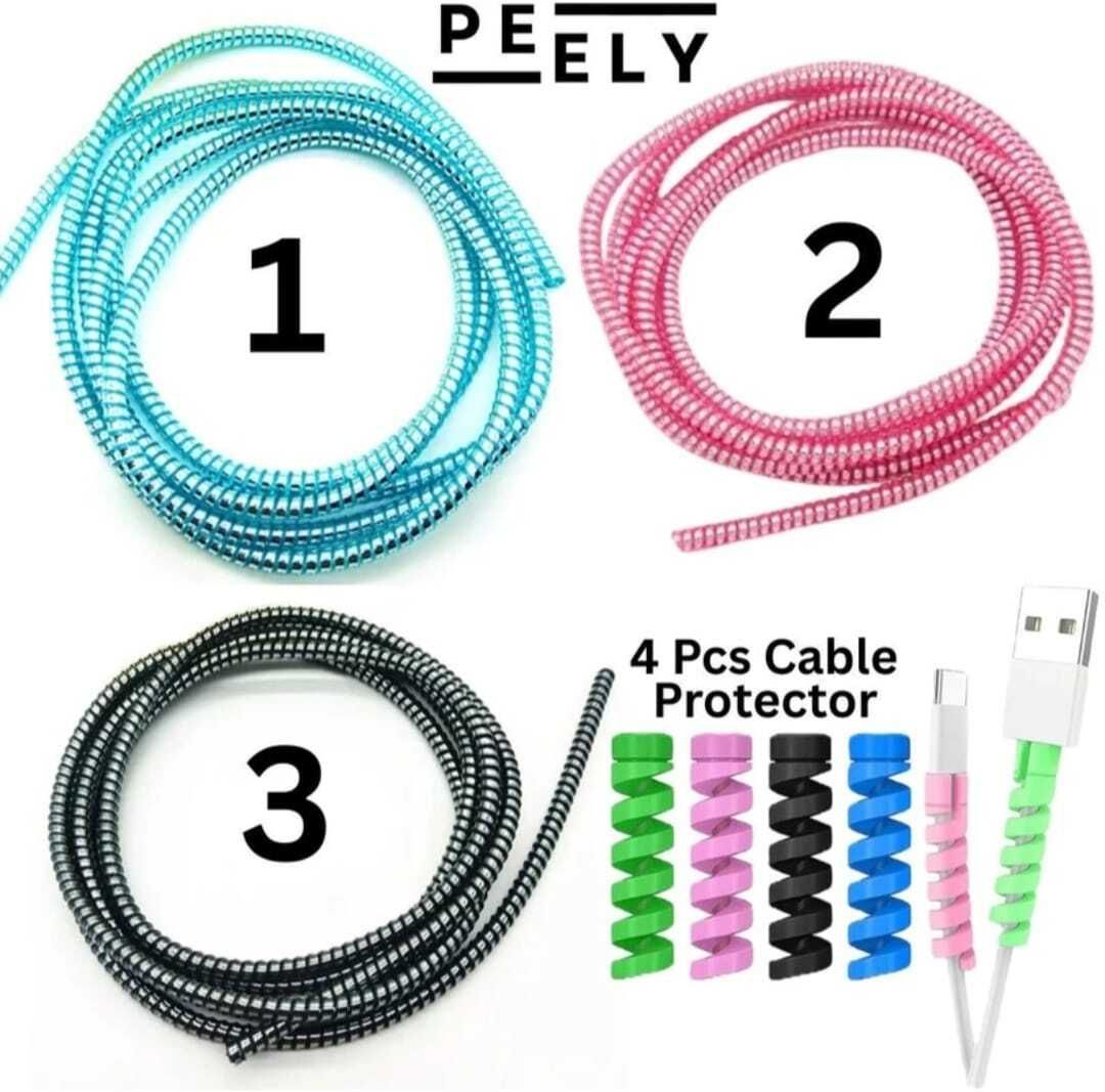 FastiQ Cable protectors 3 pcs combo pink black sky blue with free 4 pcs spiral Cable Protector-image-4