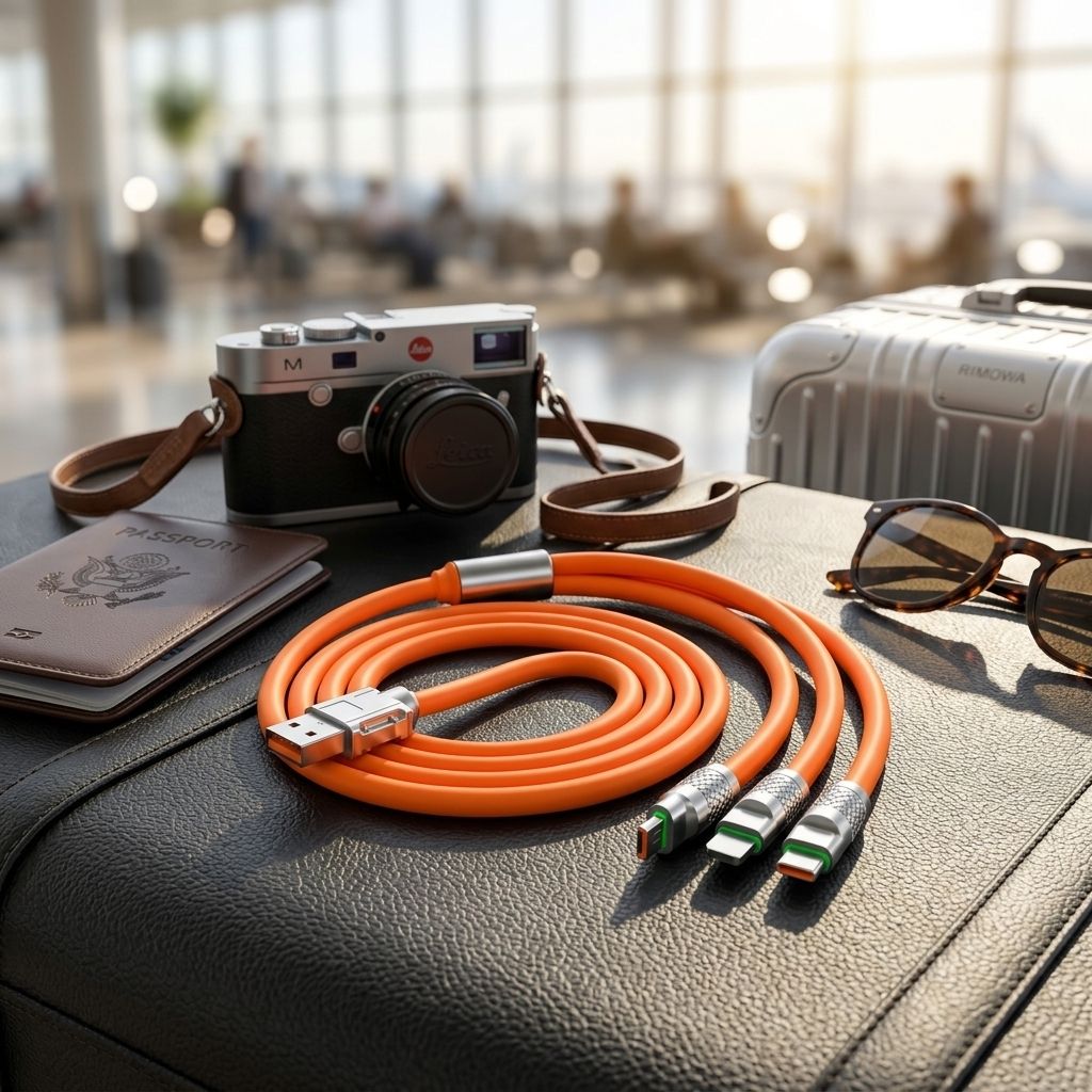 STELLARWARE 3-in-1 Cable 1 m USB Multi Charging Cable Type C Lightning Micro USB Orange-image-18