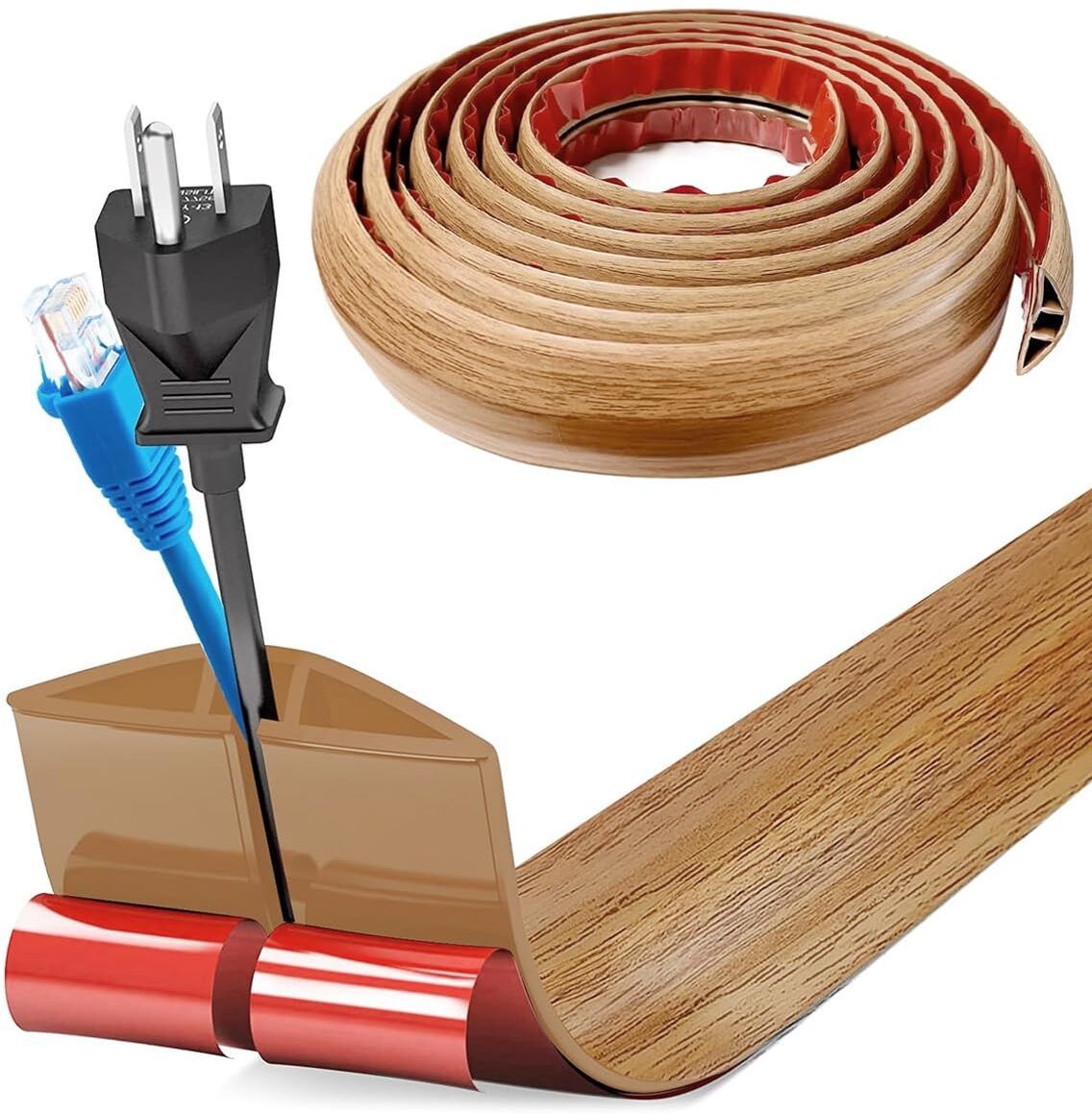 SERPLEX Floor Cord Cover Self Adhesive Cable Hider for Offices Gym Cable Protector-image-47