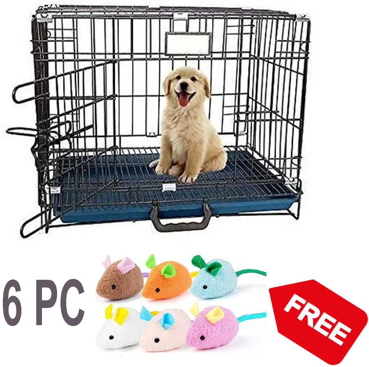 prateek kitchenware 18Inch Single-Door Folding Metal Cage with Removable Tray for Pets & Dogs Cage Seed Catcher-picture-25