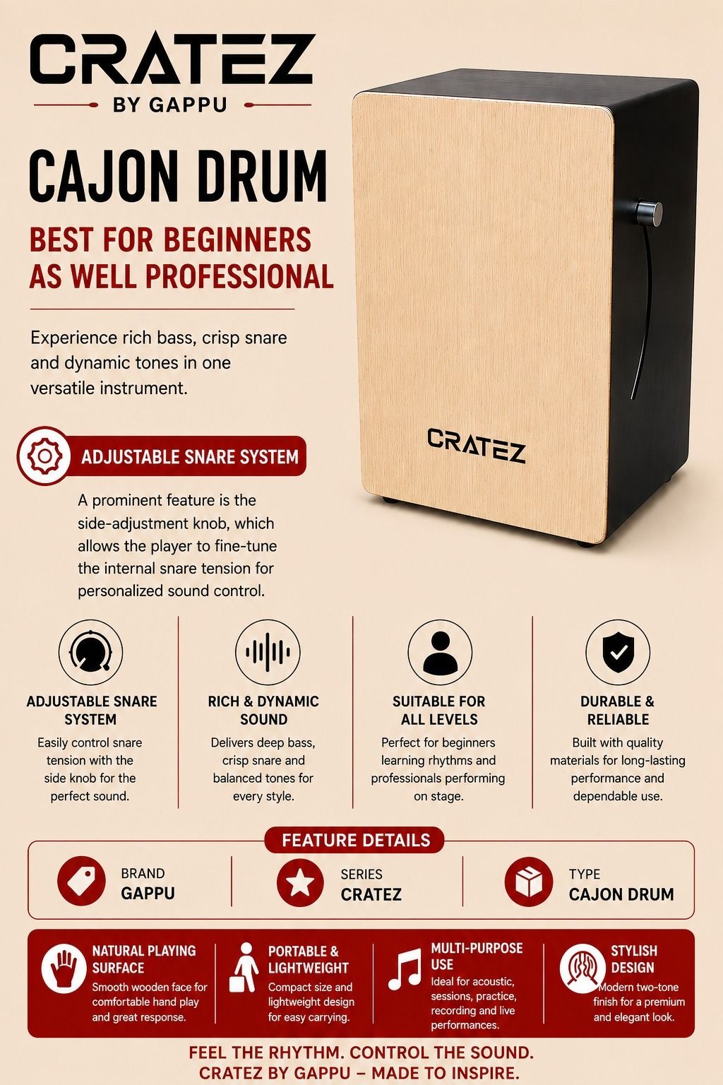 CLAPBOX CRATEZ BY GAPPU CAJON MGAX36 Cajons-image-44