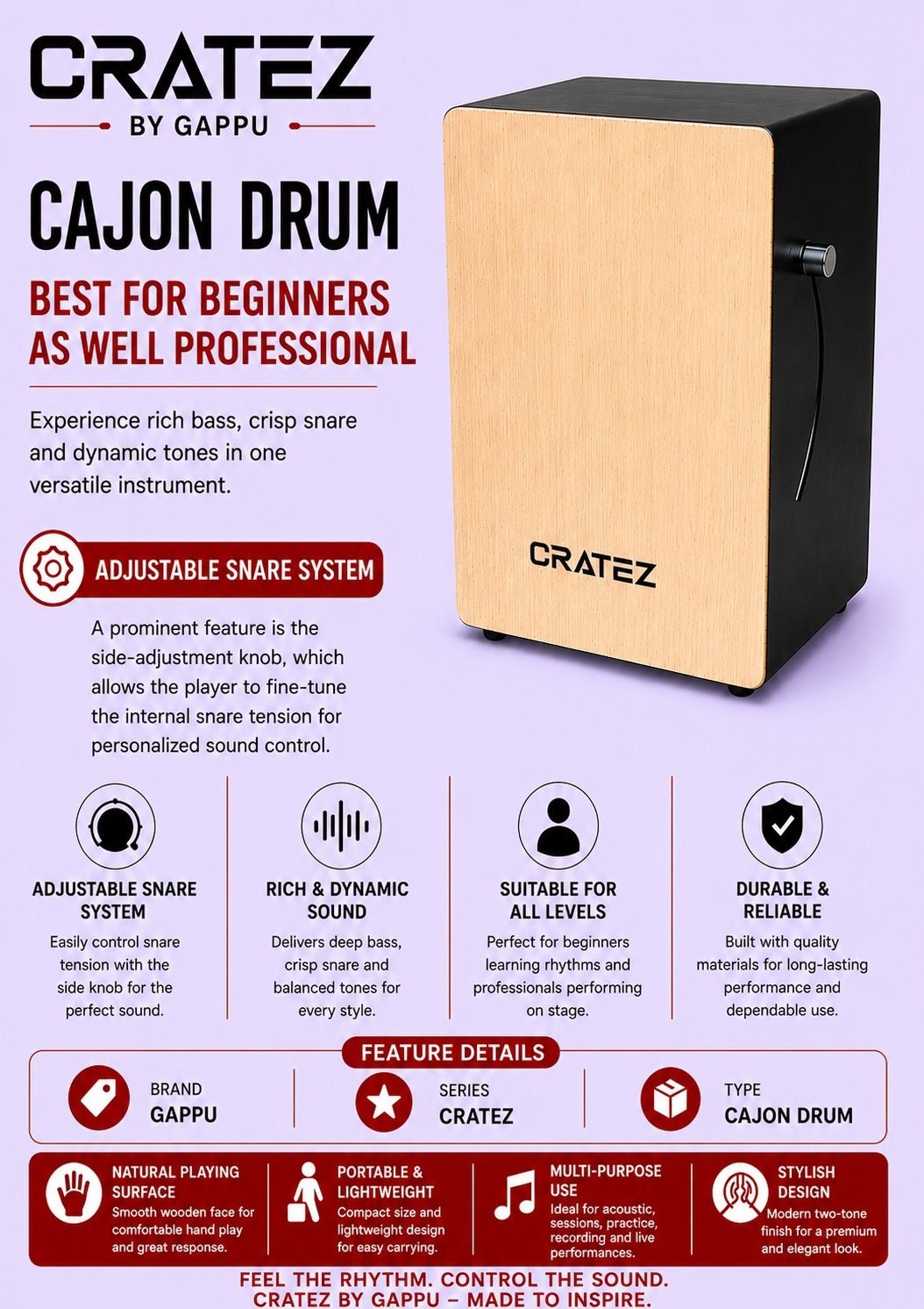 CLAPBOX CRATEZ BY GAPPU CAJON MGAX33 Cajons-image-45