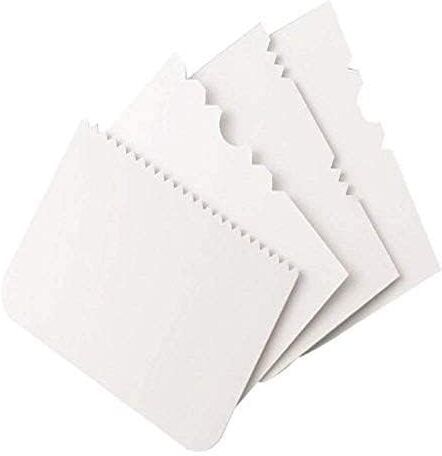 Cake Decorating Smoother Set, 4-Piece Plastic Icing Scraper Tools Full Cake Maker Cake Maker