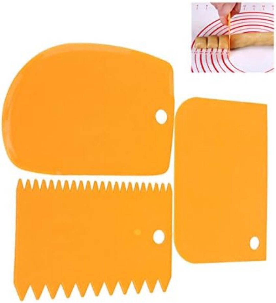 guadao Plastick Cake Scraper Set of 3 pcs , Baking Polisher Full Cake Maker Cake Maker-picture-13