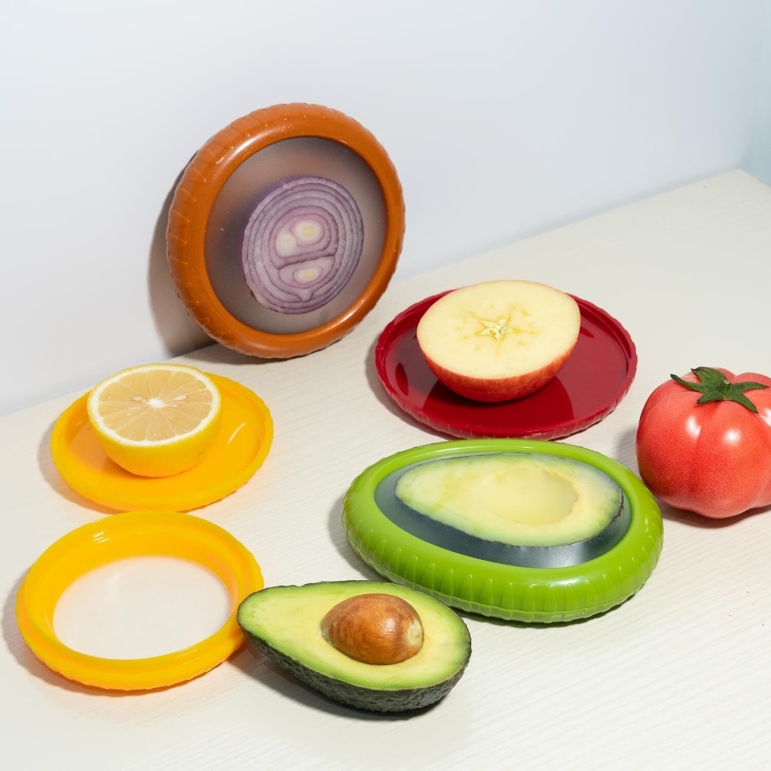 4PCS Silicone Fruit & Vegetable Storage Containers Silicone, Plastic Cake Server-image-45