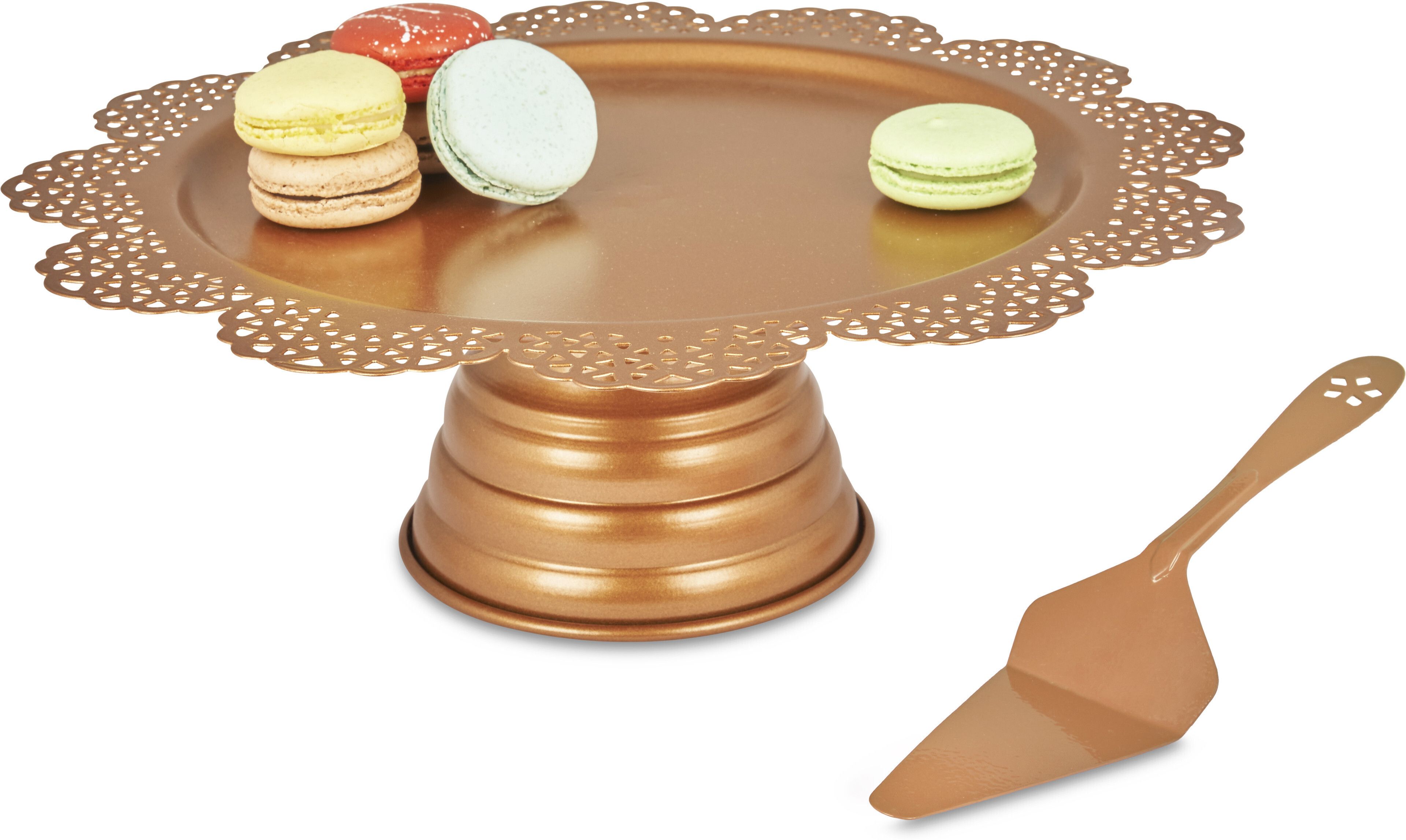 Scallop Cake Stand With Cake Server, Cupcake Stand for Party, 13 Inch, Metal Steel Cake Server-image-15