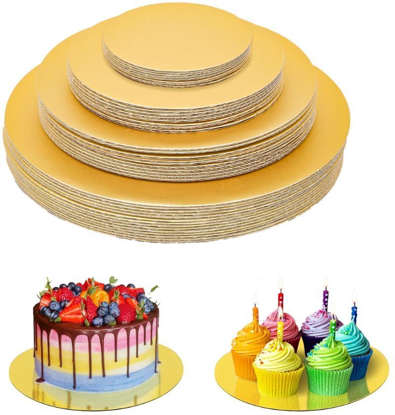 sugernest 20 Pcs Round Cake Base Board| 7-8-9-10 5 pcs each | Round Gold 20 Pcs COmbo Paper Cake Server-picture-37