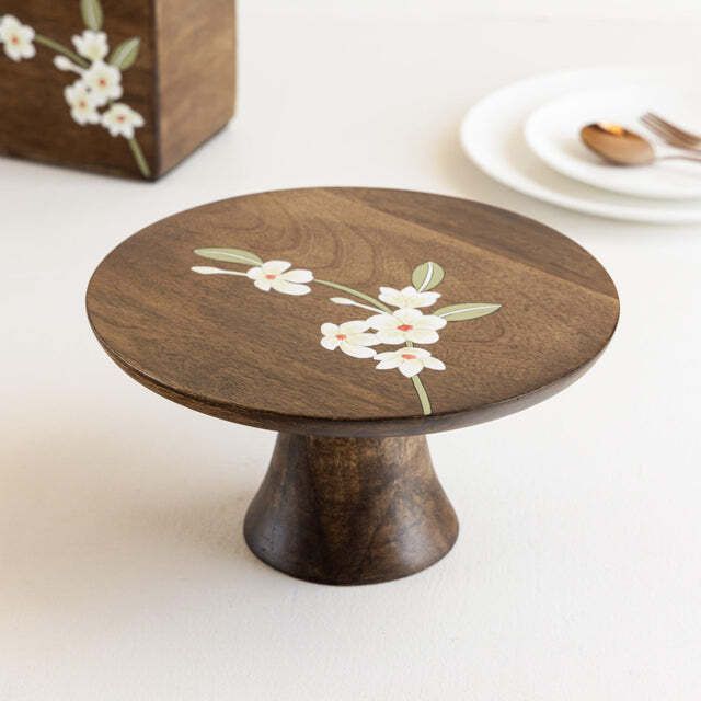 Bella Mango Wood Cake Stand Wooden Cake Server-image-31