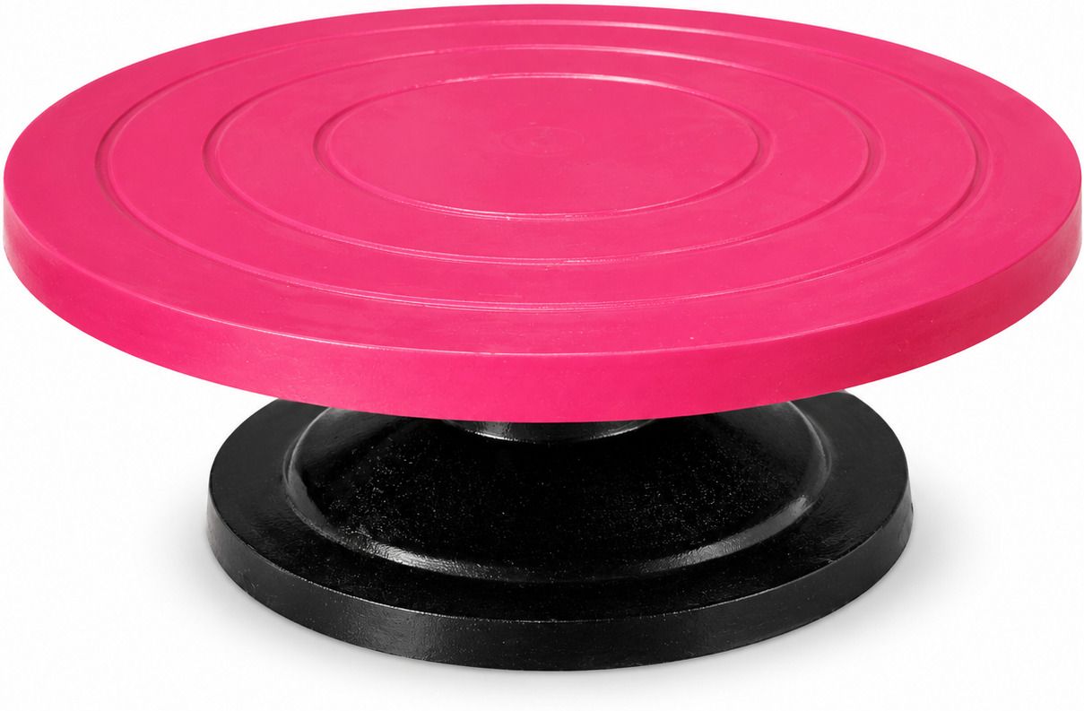 yupik 360 Degree Smooth Rotating Pink Fiber Cake Turntable Polypropylene Cake Server-picture-48