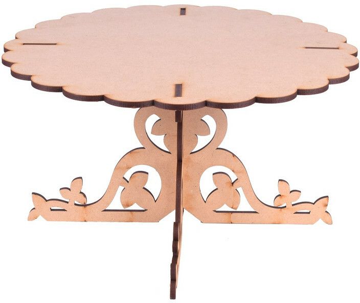 lakhaji Round PlyWood Cake and Dessert Pedestal Display Stand for Dining Table Wooden Cake Server-picture-24