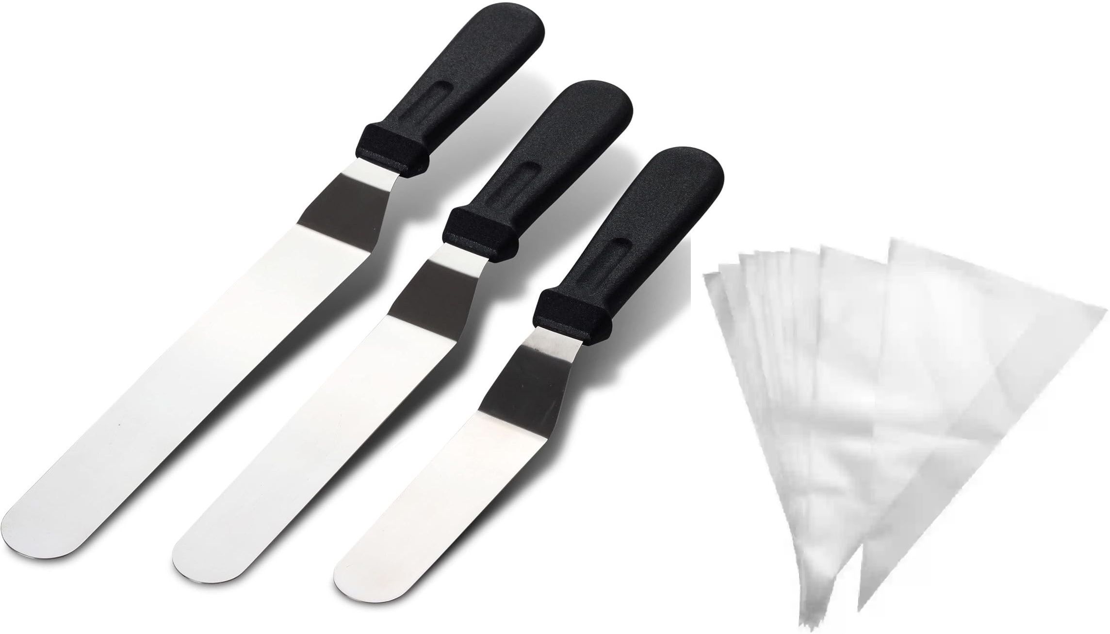 xila magic server angular knife 3set (6inch,8inch,10inch) and icing piping bag(12pcs) Stainless Steel Cake Server-picture-39