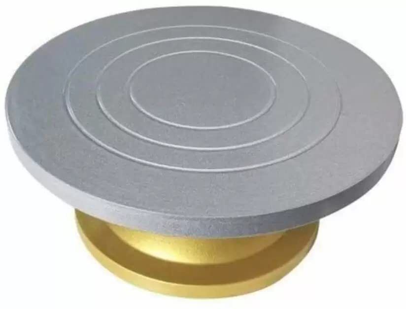wonder bakers 12 Inch Cake Turntable – Signature Edition | 360° Rotating Cake Decorating Stand Aluminium Cake Server-picture-16