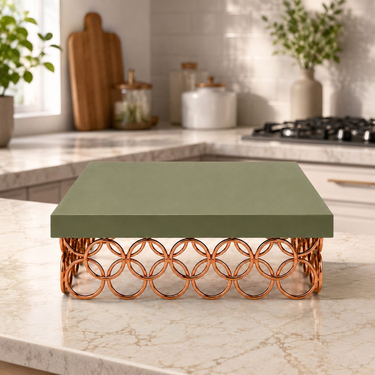 de casa decor Copper Ring Square Cake Stand Iron Cake Server-picture-16