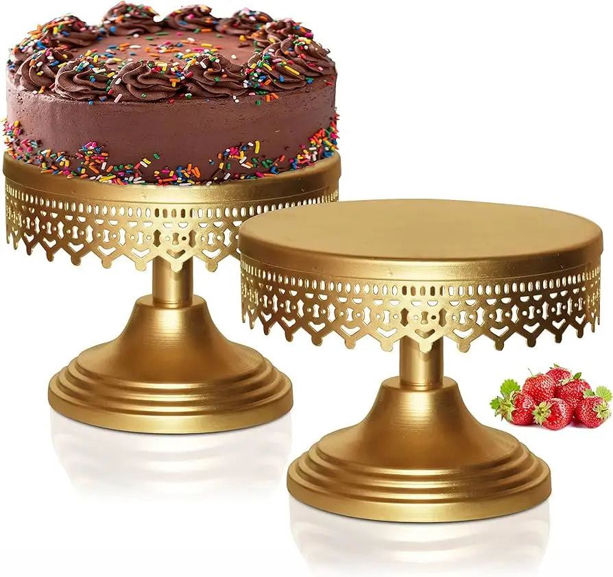 pure source india Decorative Metal Dessert Cupcake Display Cakes Stand 12-inch Round Diameter Gold Plated Cake Server-picture-42