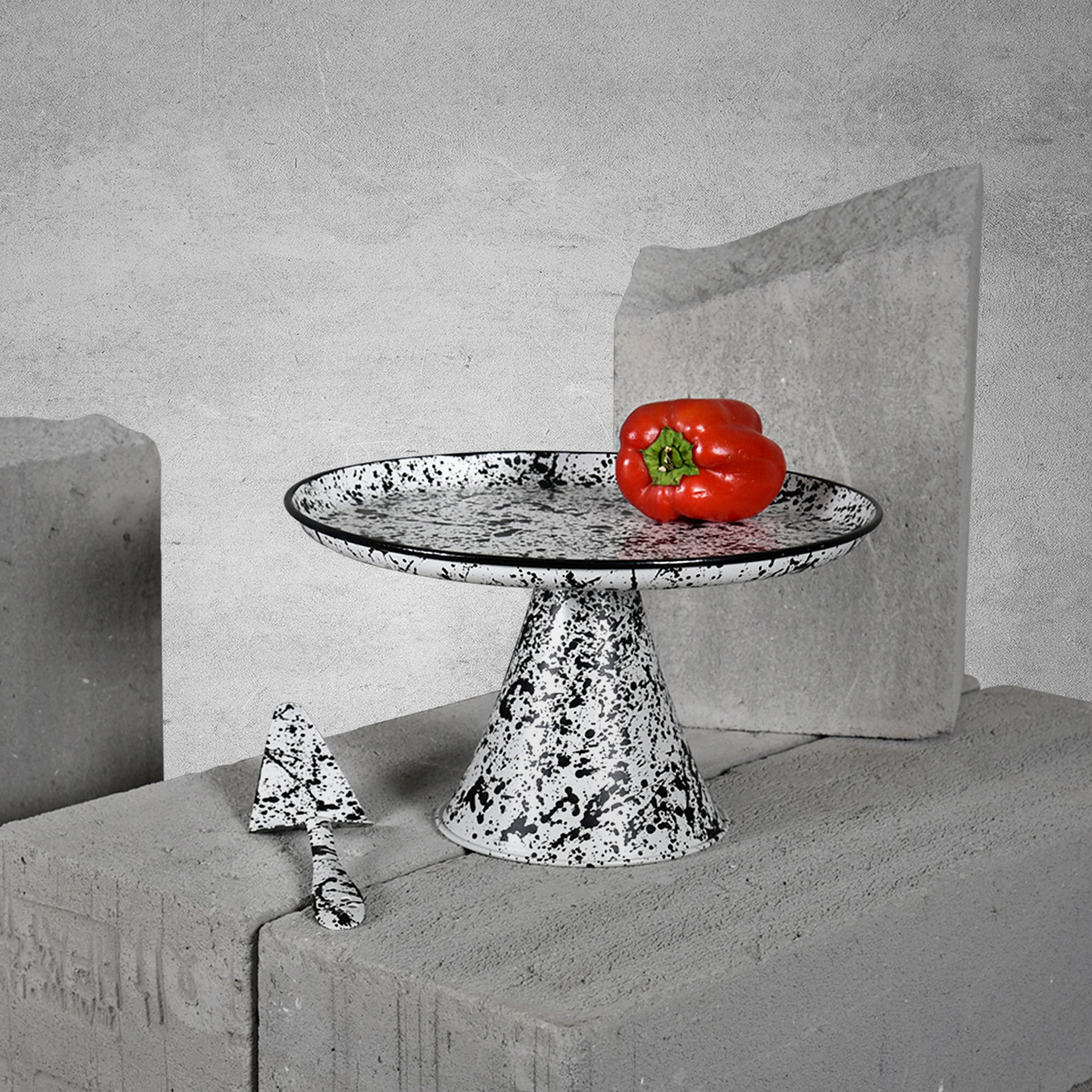 elan Panthera Embossed Knob 3 Tier Round Mild Steel Cake Stand Steel Cake Server-picture-47