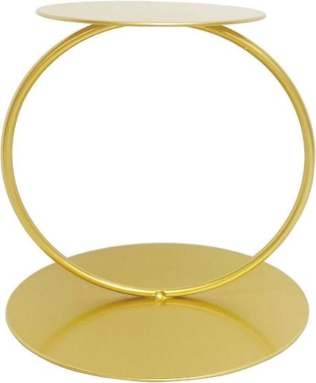 INDIAN ARTISANS Metal Round shape Cake Spacer Golden Colour, 20x16 cm Iron Cake Server-image-29