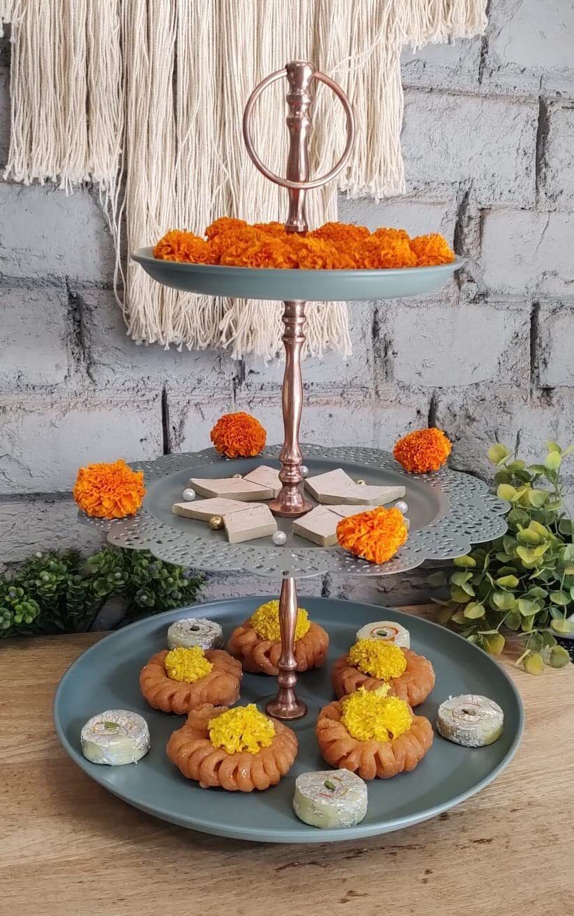 elan Flourish 3 Tier Cake and Cupcake Stand Steel Cake Server-picture-44