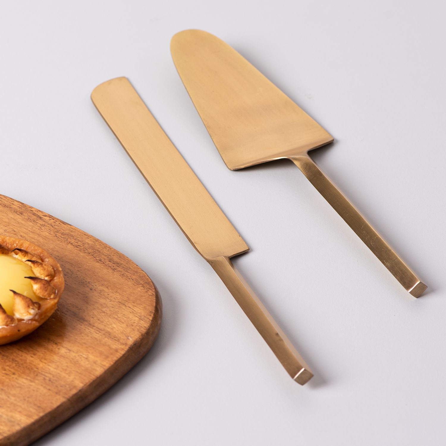 nestroots Cake, Pie & Pastry Servers Cake Cutting Knife Spatula Server Set of 2 Stainless Steel(G)old) Stainless Steel Cake Server-picture-14