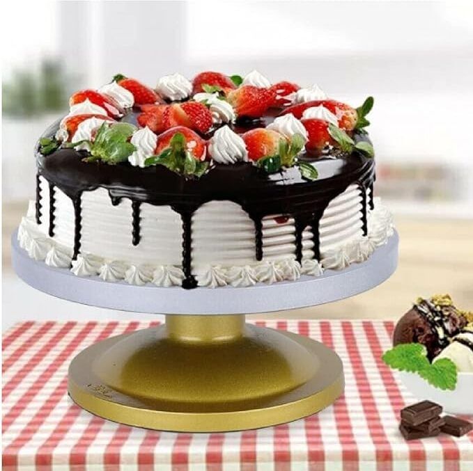 vedansh ayurveda Decorating and Turntable/Serving Stand, Signature Edition 360° Smooth Rotating Plastic Cake Server-picture-25