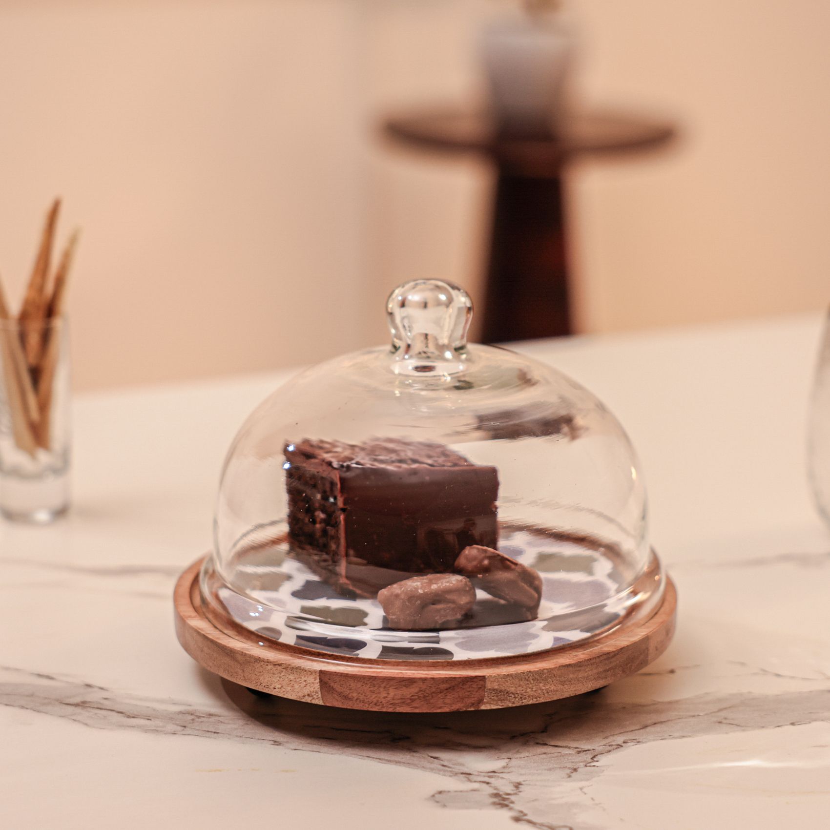 ireka homes Glass, Wooden Cake Server-picture-42