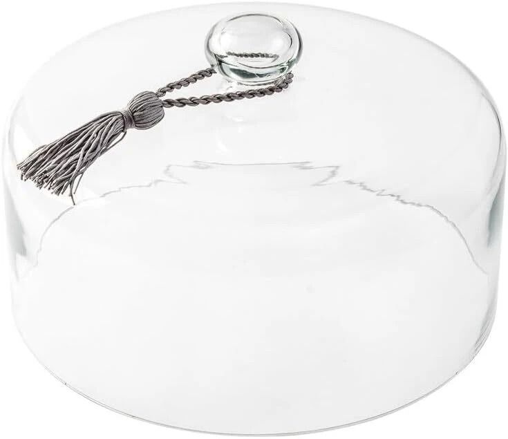 Clear Glass Cloche Cake Lid Cloche Cover for Table, Dining Decoration 11inches Glass Cake Server-image-10