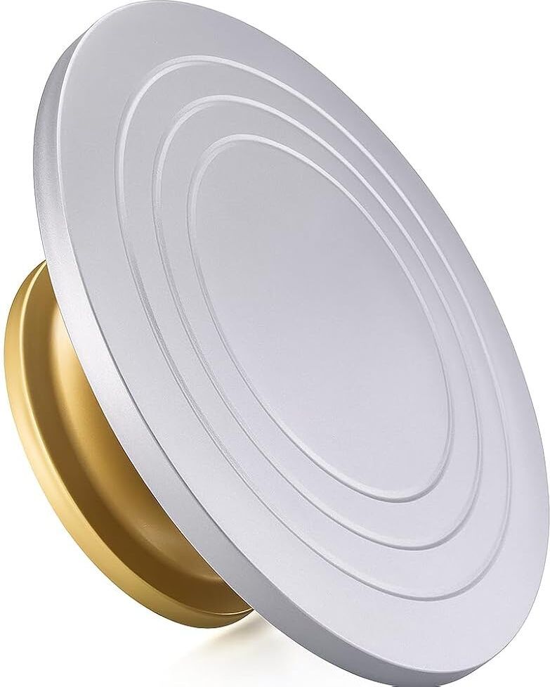 asshiner 360° Rotating Cake Turntable Stand Aluminium Cake Server-picture-31