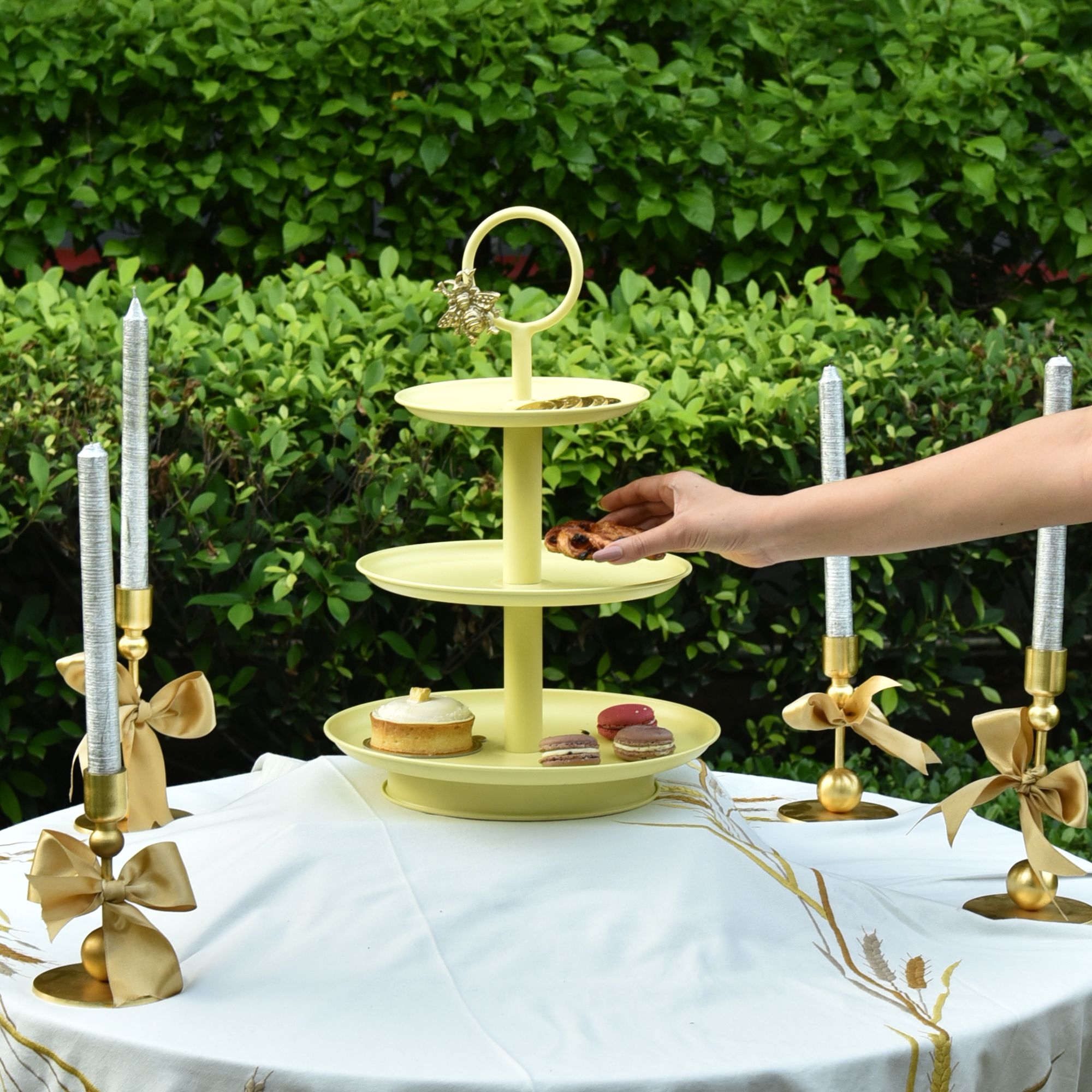Elan Royal Hive 3 Tier Cupcake and Dessert Stand Stainless Steel Cake Server-picture-26