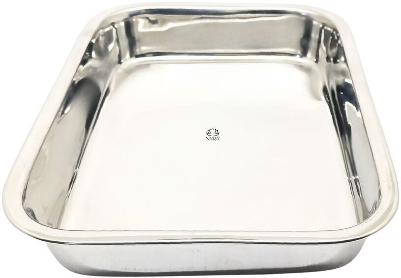 nyra rectangle steel K.rasgulla tray Stainless Steel Cake Server-picture-32