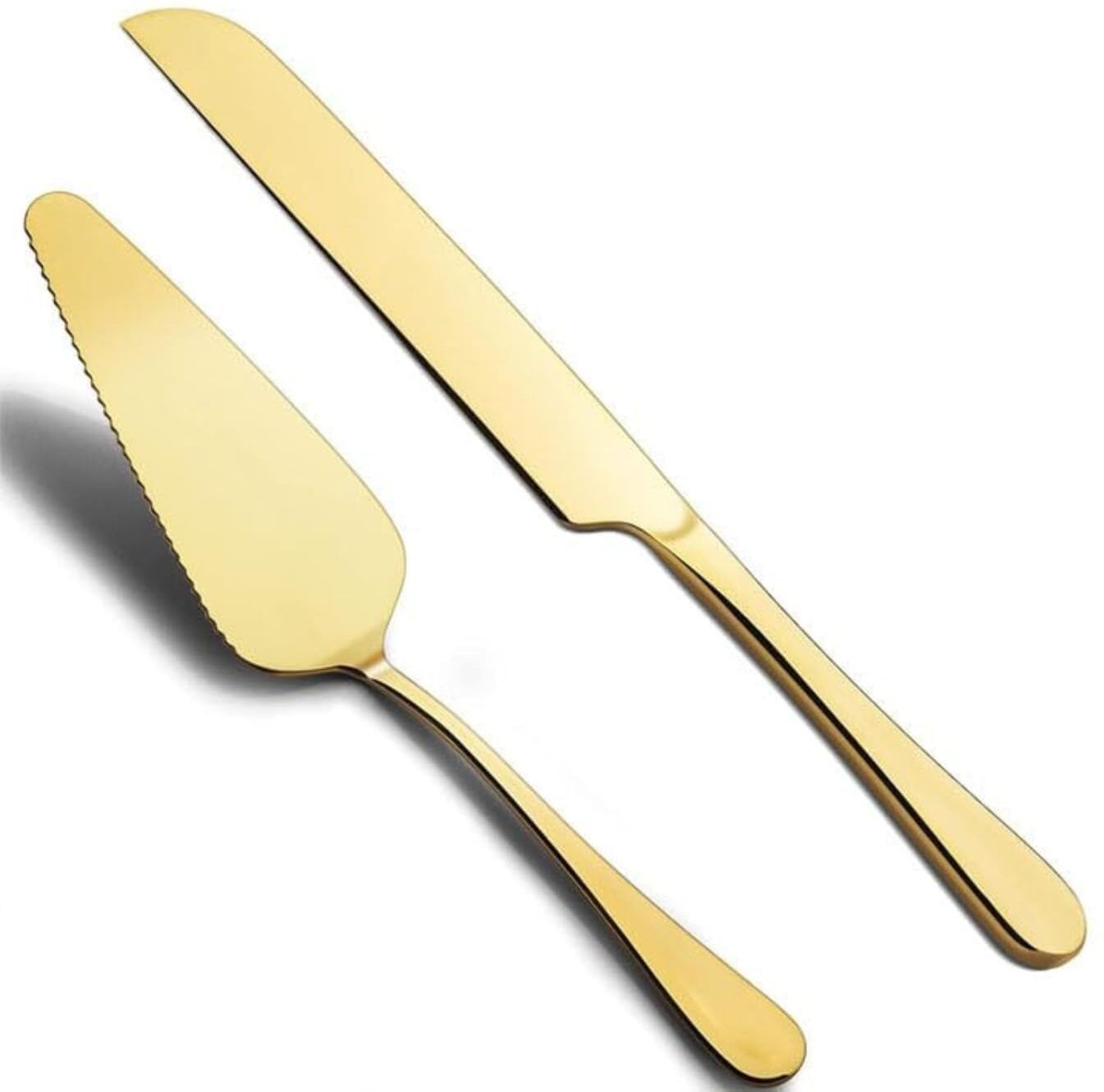 birzar 2 PCS Elegant Cake Knife and Server Set with Celebrations Wedding Birthdays. Stainless Steel Cake Server-picture-28