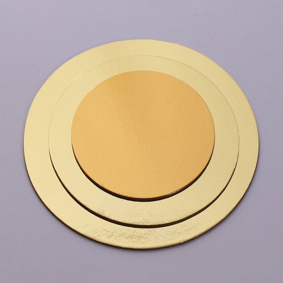 offroad COMBO 10" & 12" ROUND FLOWER CUT CAKE BASE GOLD LAMINATION (PACK OF 22) Paper Cake Server-picture-39