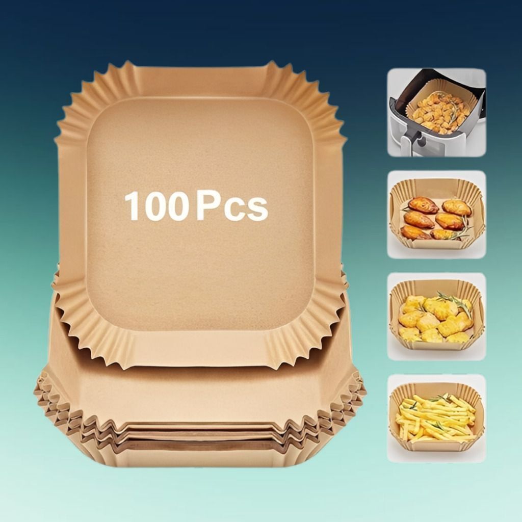 100 Pcs Square Air Fryer Paper Liners for Easy Food Release Paper Cake Server-image-36