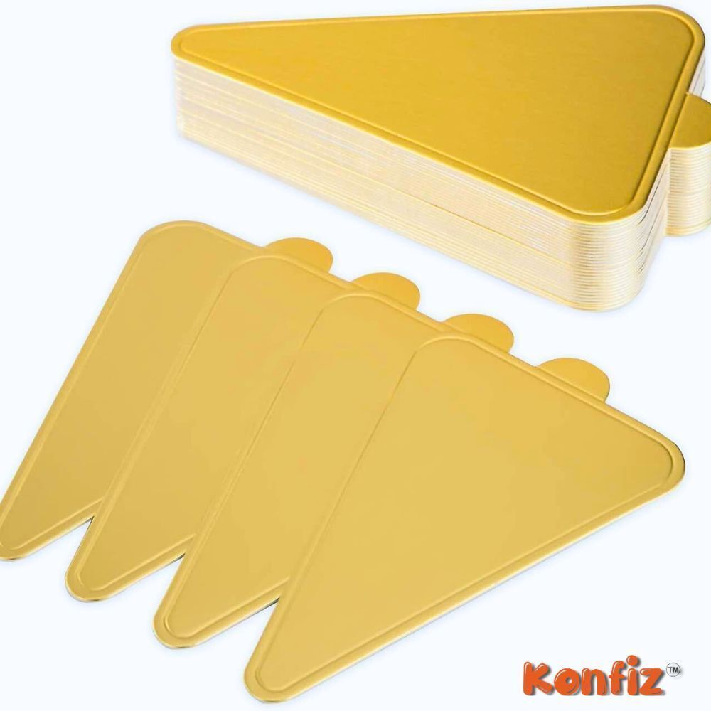 konfiz 25pcs Triangle Pastry Base Mini Cake Base-Grease prouf material Paper Cake Server-picture-32