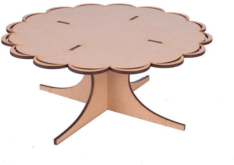 lakhaji Round PlyWood Cake and Dessert Pedestal Display Stand for Dining Table Wooden Cake Server-picture-18
