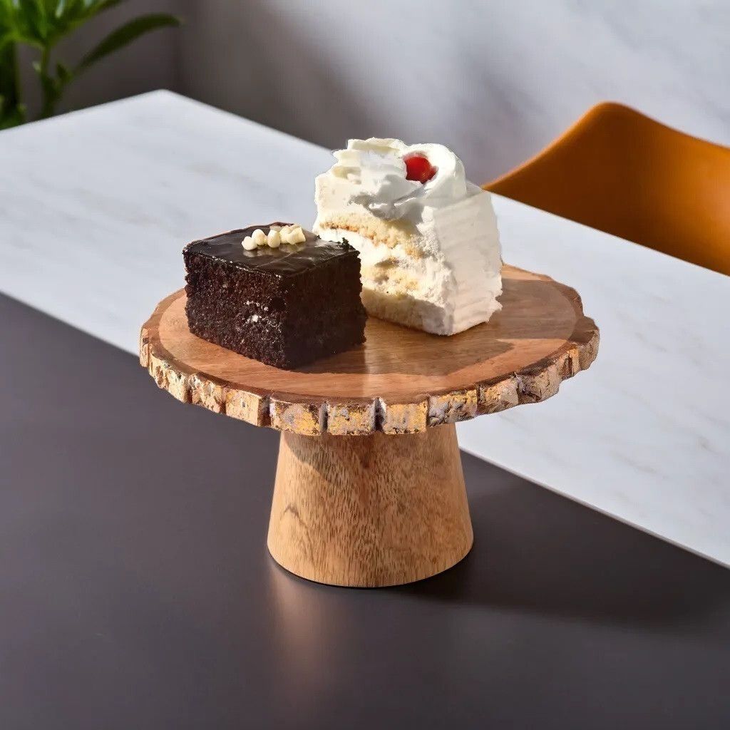 Wooden Cake/Pizza Stand, Pie Server, Snacks Server for Home Wooden Cake Server-image-36