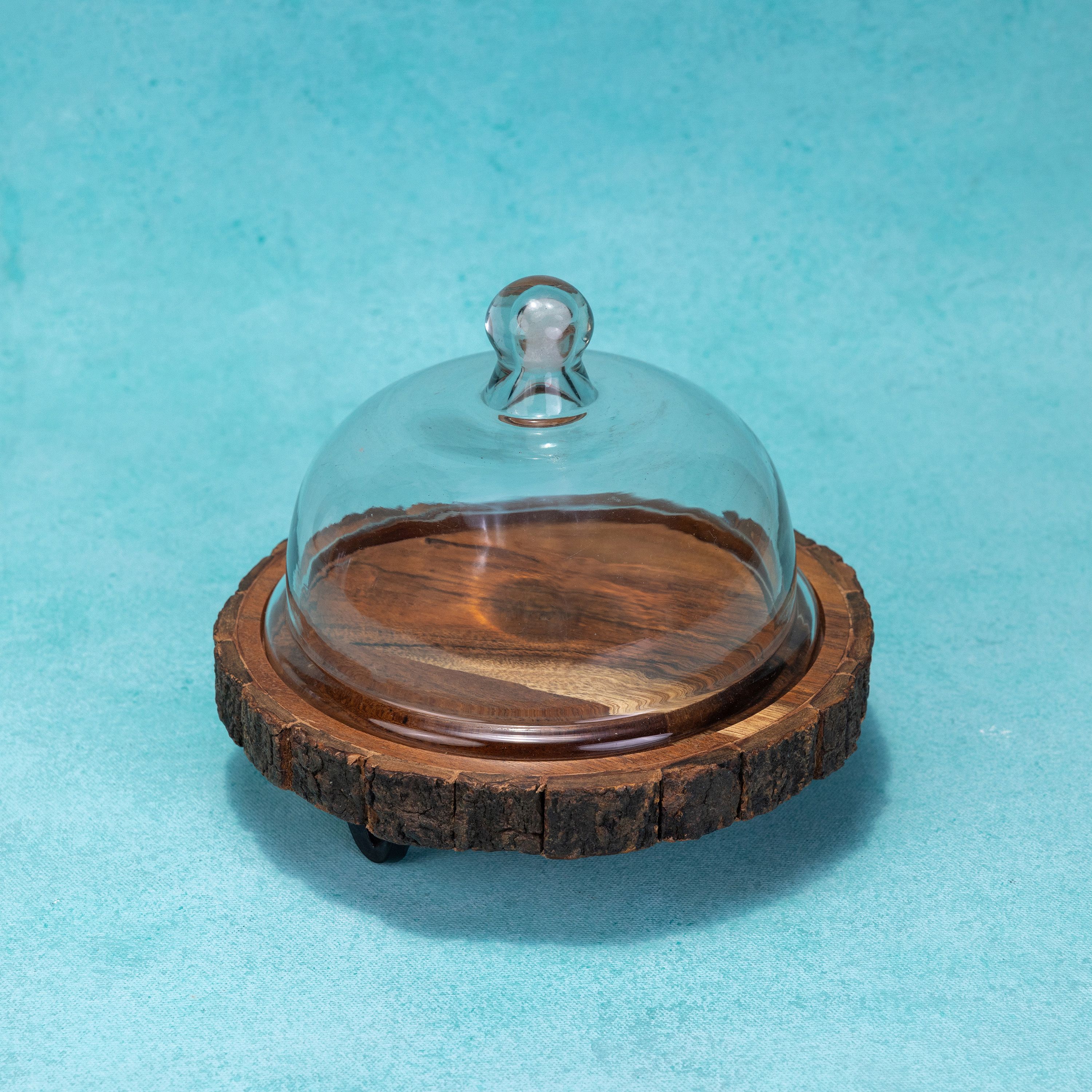 ireka homes Wooden, Glass Cake Server-picture-34
