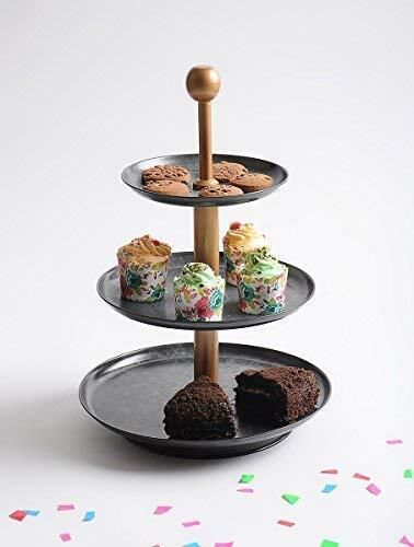 elan 3 TIER Knob cake stand Steel Cake Server-picture-11
