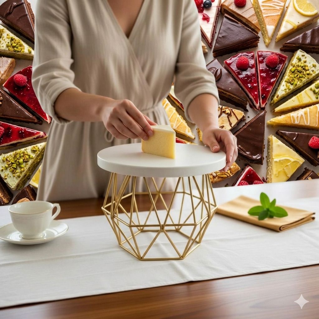 Modern Geometric Gold Wire Cake Stand Iron Cake Server-image-18