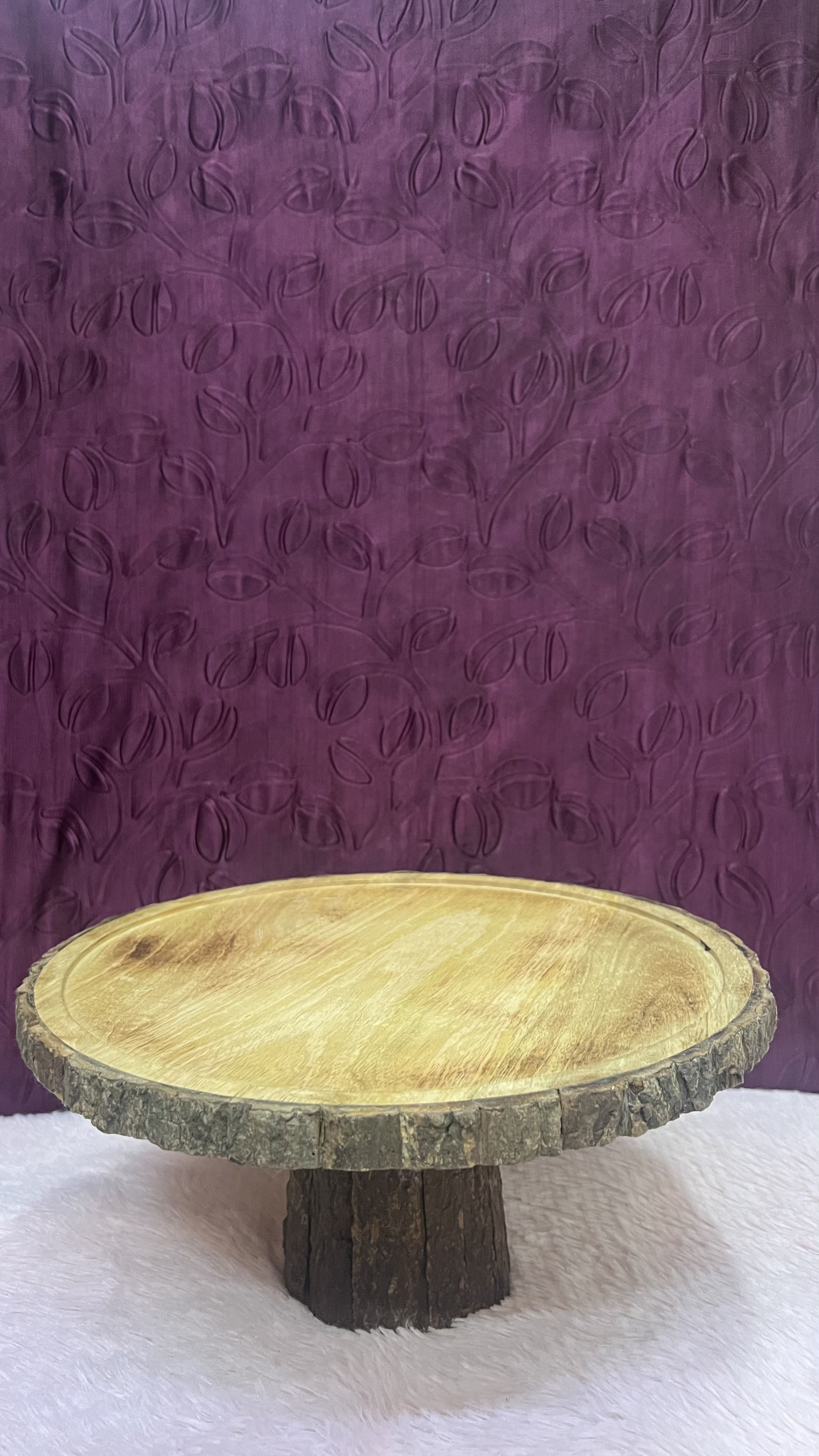 bakers4u Woods Natural Wood Cake Stand, 12 inch (30.48 cm) Diameter, Round Wooden Cake Server-picture-26