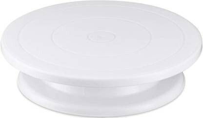pgk traders Rotating Cake Turntable Turn Smoothly Revolving Cake Stand White Cake Decorating Plastic Cake Server-picture-15